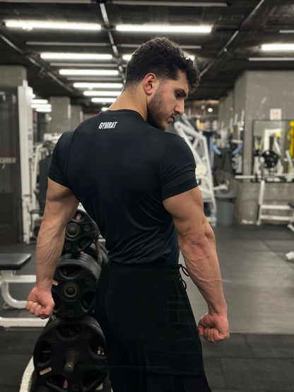 BLACK COPMRESSED T-SHIRT