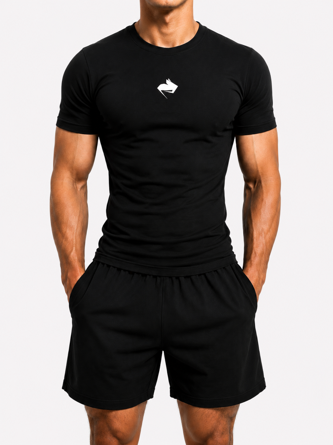 BLACK COPMRESSED T-SHIRT