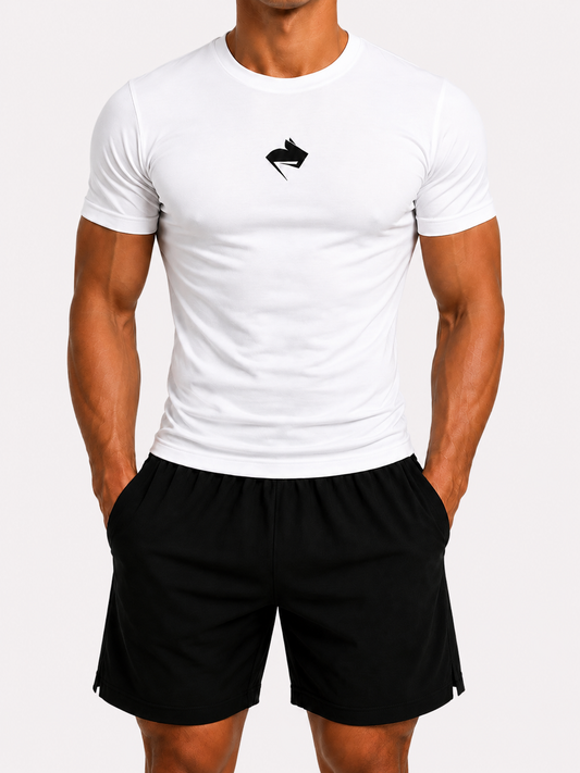 WHITE COMPRESSED T-SHIRT