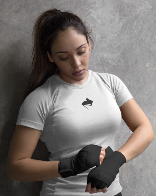 WHITE COMPRESSED T-SHIRT